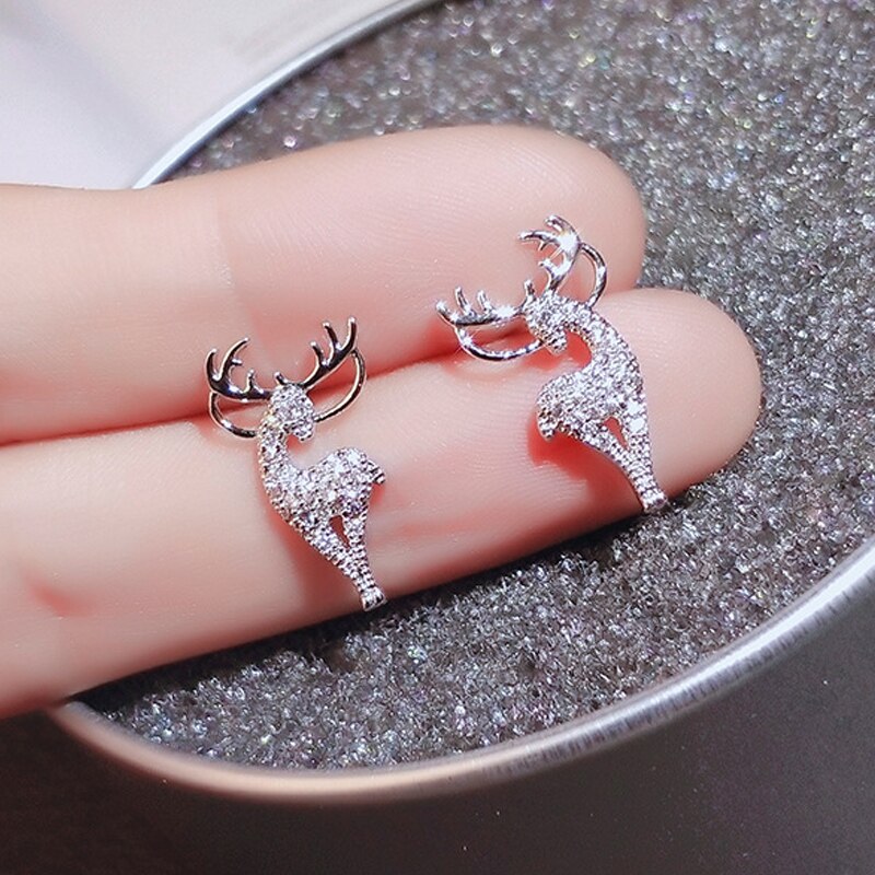 Julepynt stilfuld jul elg krystal hjorte ørestikker kvinder smykker julepynt: 2