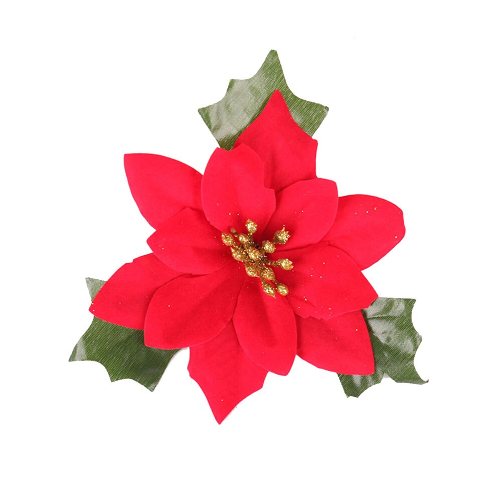 22cm DIY flores artificiales de Navidad flores de simulación Adornos de árbol de Navidad boda Navidad decoración flor cabeza: B1