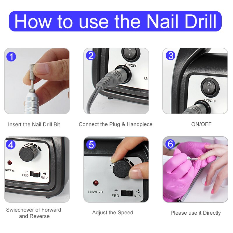 Nail Boor Machine 0-35000Rpm Pro Manicure Machine Apparaat Voor Manicure Pedicure Kit Elektrische Nagelvijl Met Cutter nail Tool