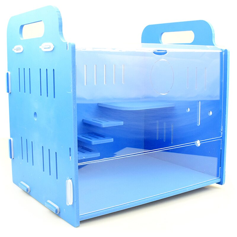 Hamster Cage Breathable Portable Hamster Habitat Pet Cage for Small Animals Hamster Cage Villa Supplies: Blue / M