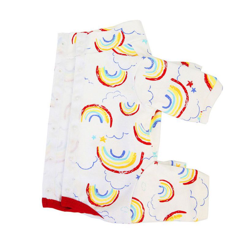 Zwierzęta jesień i zima odporne na zimno kostiumy ciepły brzuch czteronożne psy kombinezony truskawka tęcza Miś pudel słodkie ubrania