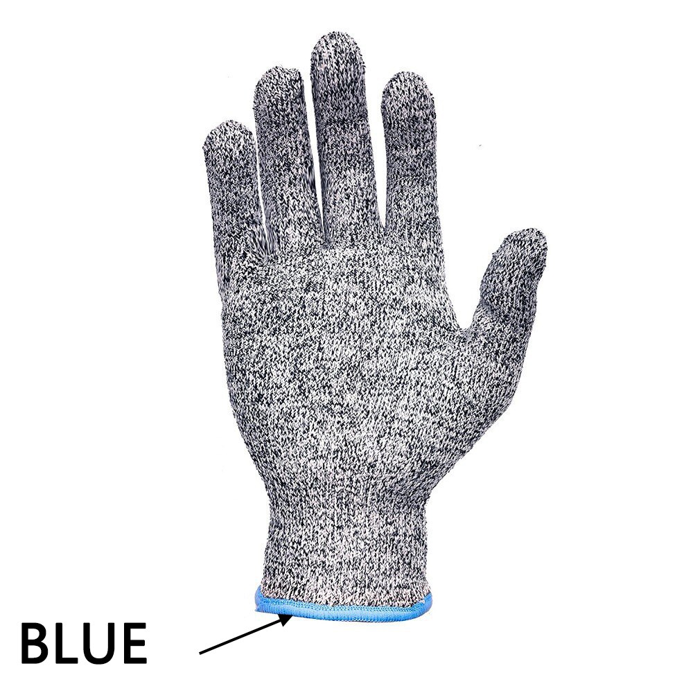 Tempdown grad 5 hppe anti-scratch anti cut proof handskar slakt träbearbetning kök trädgård fiske skär resistenta handskar  fg01: Blå / Xs