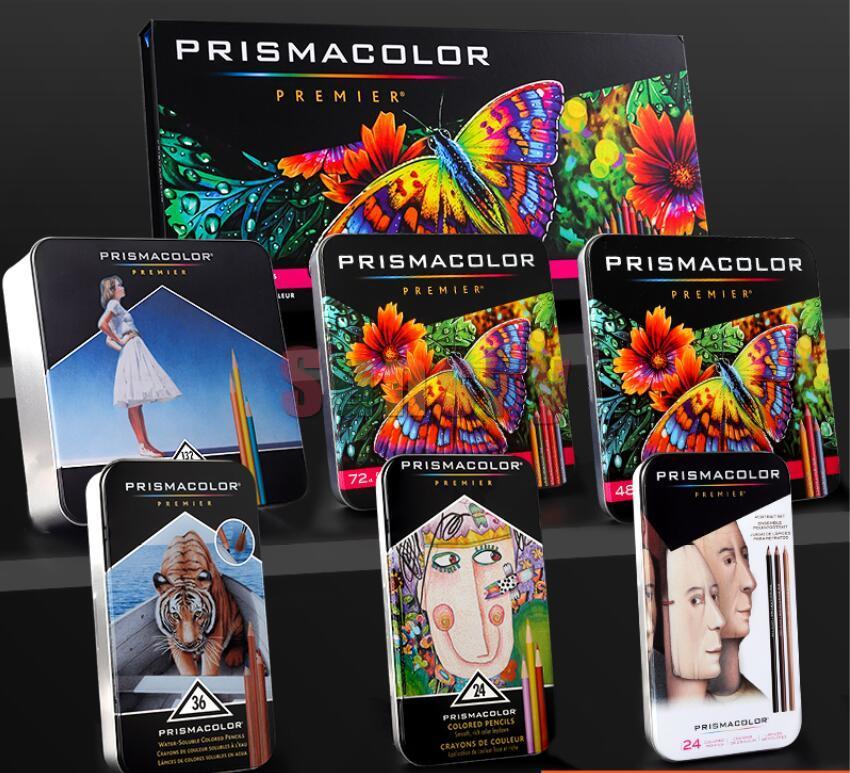 Prismacolor Premier Oily Colored Pencils 24/48/72/132/150 color Tin Box Set Soft Core Portrait Skin color
