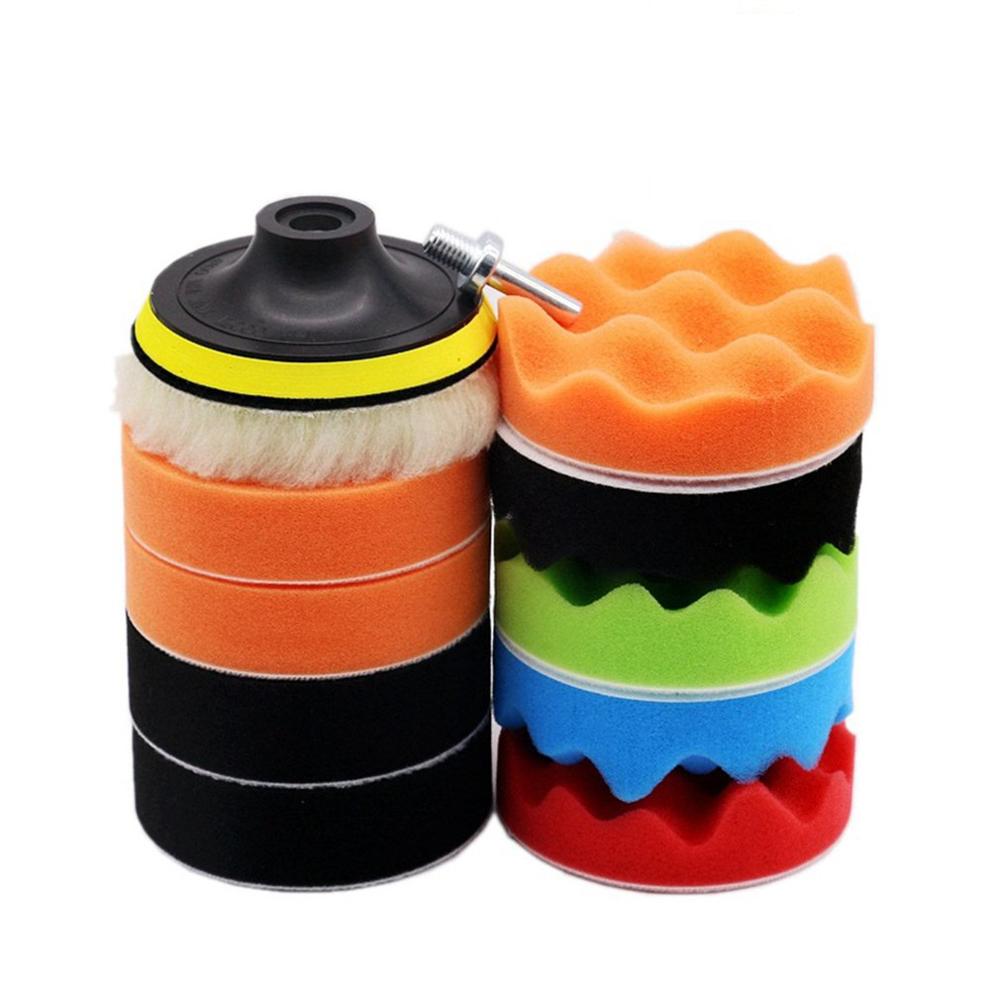 Car Cleaning Sponge 4 Inch Car Polishing Waxing Sponge Portable Car Self-Adhesive Polishing Waxing Sponge Set