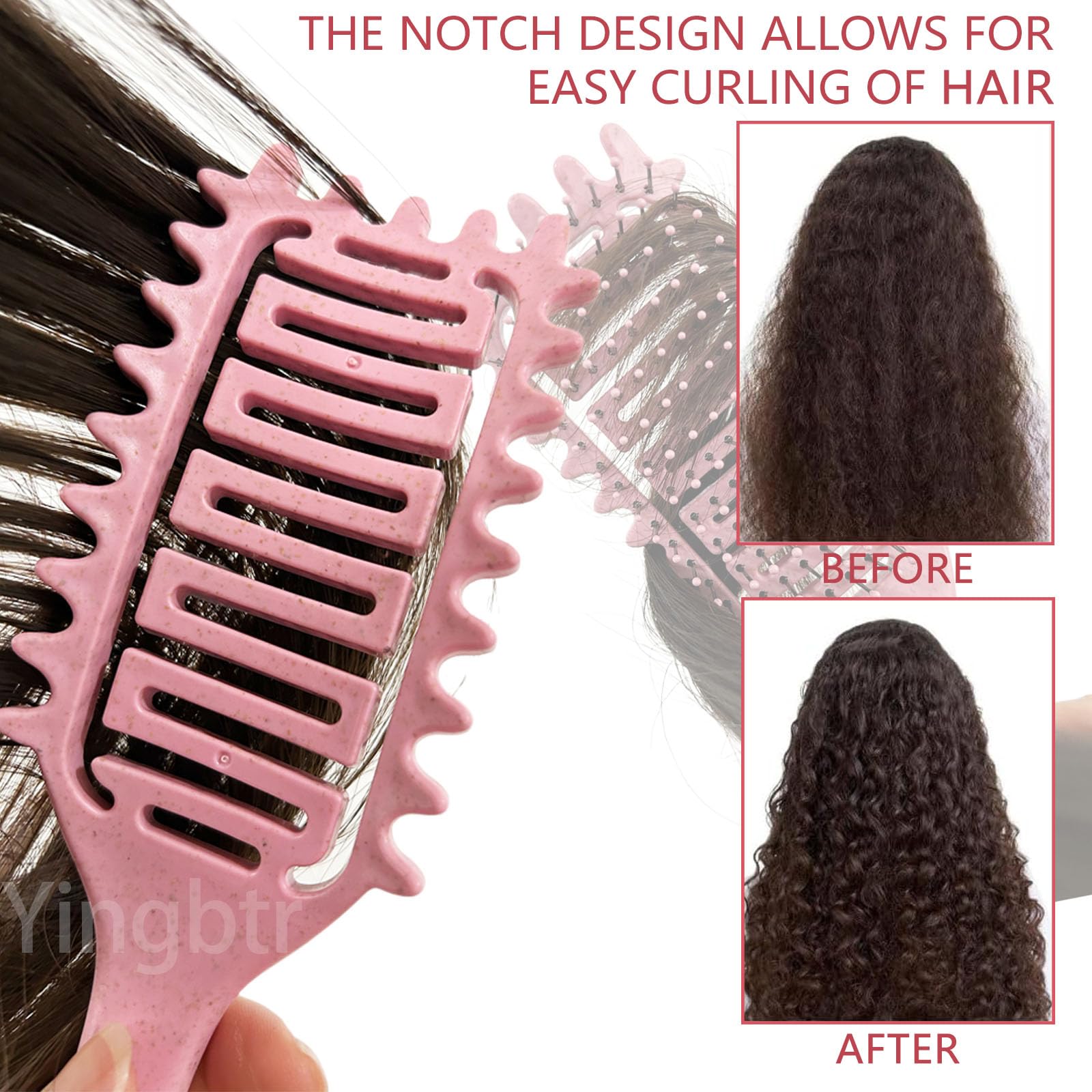 Cepillo de pelo rizado, cepillo de peinado hueco, peine para Barba, cepillo para desenredar, herramientas de estilismo multiusos para el hogar