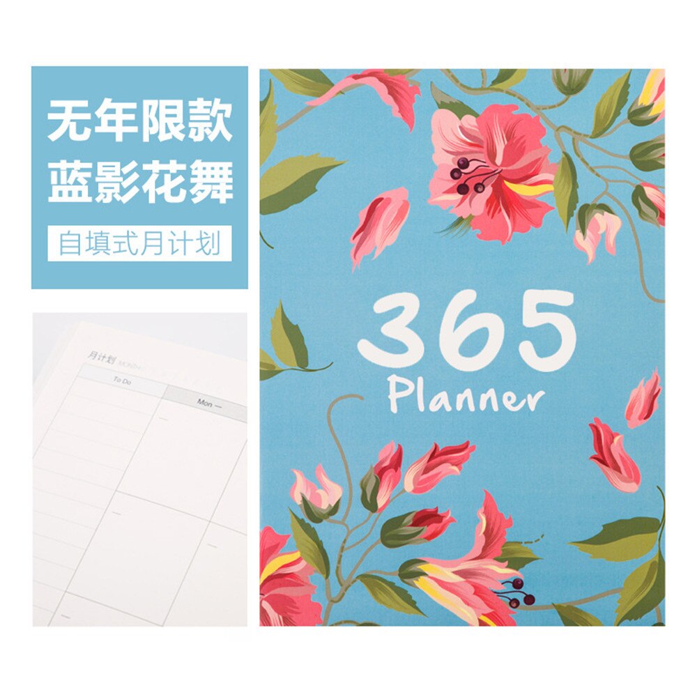 365 Days Flowers A4 Notebook Agenda Schedule Organizer Daily Weekly Monthly Planner Diary Notepad Kawaii Korean Stationery