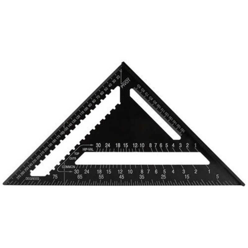 Onnfang-Regla de medición de ángulo Triangular de aleación de aluminio métrica de 7/12 pulgadas, transportador de ángulo de triángulo cuadrado rápido para carpintería