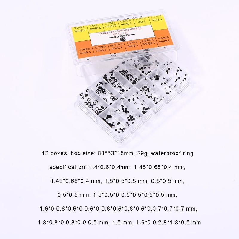 Mini Rubber Wasmachine O-Ring Horloge Crown Waterdichte Horloges Seals Horloge Reparatie Tools Horloge Pakkingen: 12 Girds