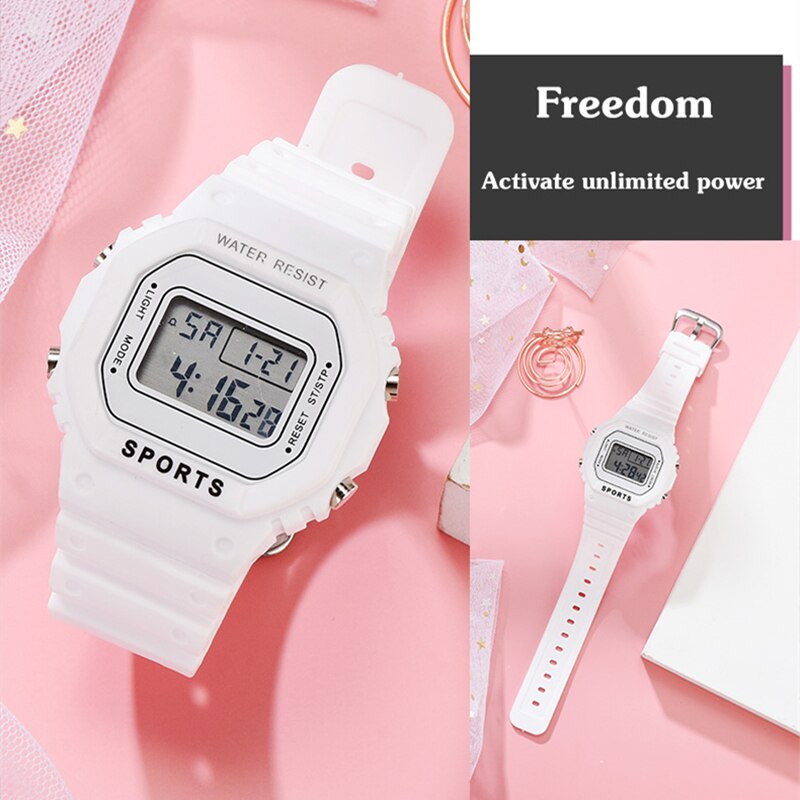 Koreaanse Candy Kleur Vrouwen Horloge Stijl Elektronische Dameshorloge Ins Waterdichte Sport Digitale Horloge Vrouwelijke Klok Relogio Feminino