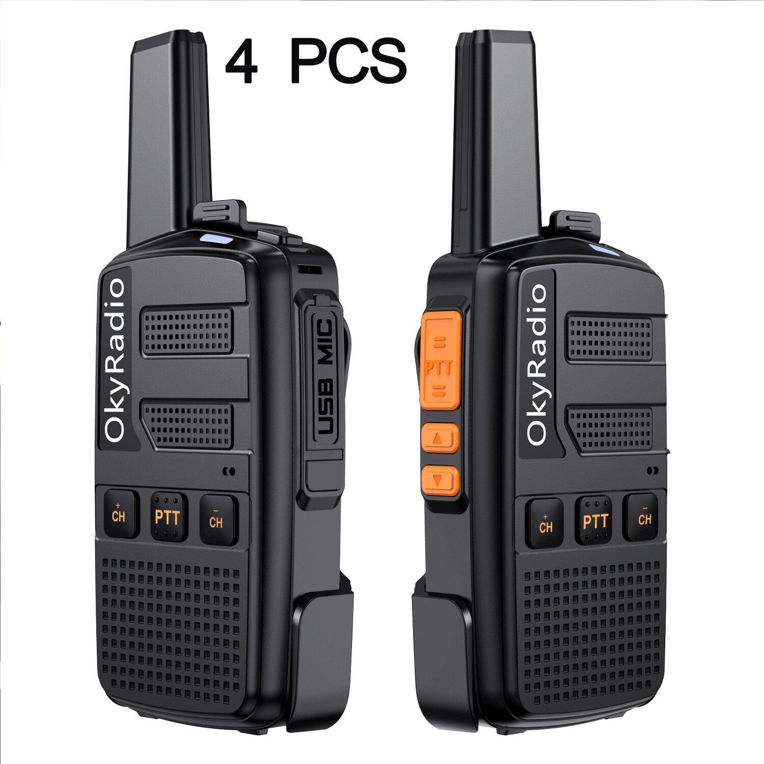 Mini Walkie Talkie 4800Mah Dualband Twee Manier Radio 400-470Mhz 16 Kanalen Draagbare Transceiver Met oortelefoon