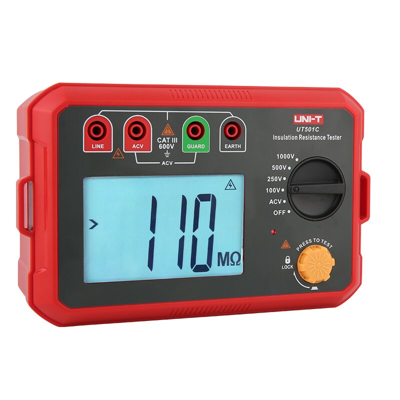 UNI-T Resistance Tester UT501C, 1000V Voltage Output, Buzzer Alarm When 5G Ohm Insulation Is Less Than 4MΩ, Complete Functions,