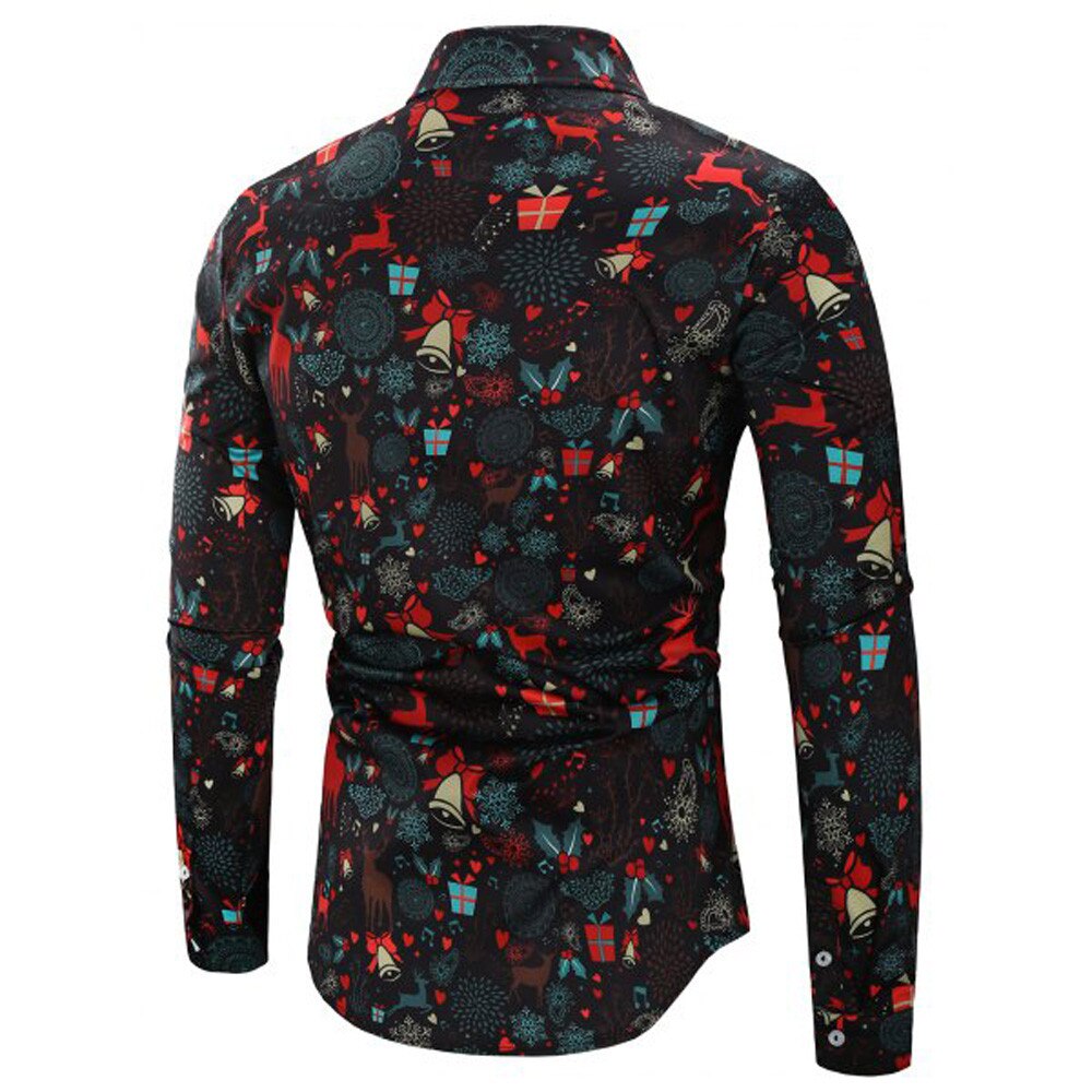 Miesten paidat miesten paidat joulupaita pusero miesten rento teema napit paita toppipuserot camisa masculina