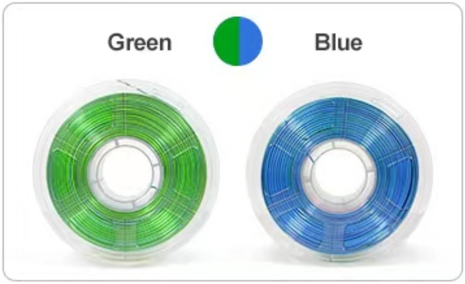 Filamento di seta PLA a dovuto colori 1kg fascio da 1.75mm, filamento a doppio colore, filamento 3D di coestrusione, cambio colore PLA di seta ogni pollice: nero