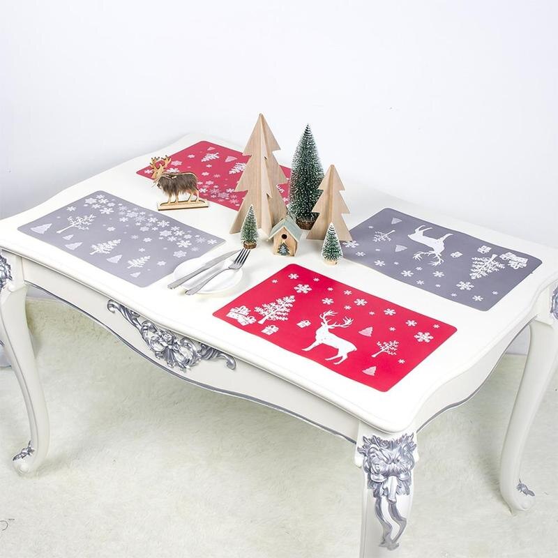 Mantel Individual navideño para para el hogar, mesa de cena, Mantel Individual, decoración de tapete, 6 pares