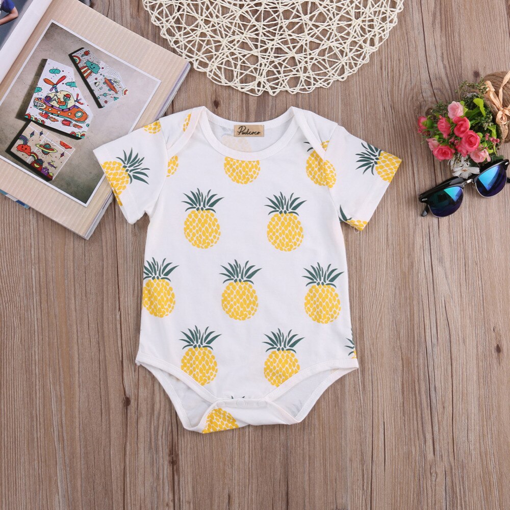 Infant Baby Boy Girl Clothes Cotton Short Sleeve Jumpsuit Bodysuit Outfits Summer Clothes 0-24M
