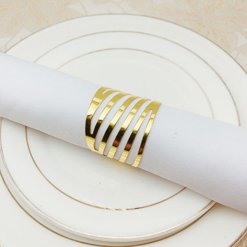 6Pcs Terug Patroon Bruiloft Servetringen Tafel Decoratie Holle Familiebijeenkomsten Dagelijks Gebruik Servet Gesp Houder