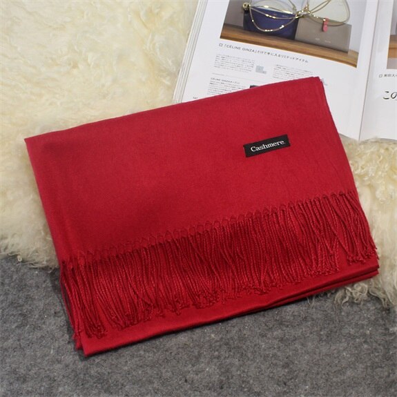 Hot Camelo Cachecol Pashmina Cachecol de Caxemira Envoltório Xaile Xaile do Inverno do Lenço das Mulheres Lenços de Borla Longo NB01 Cobertor Cachecol de Alta Qualidade: burgundy