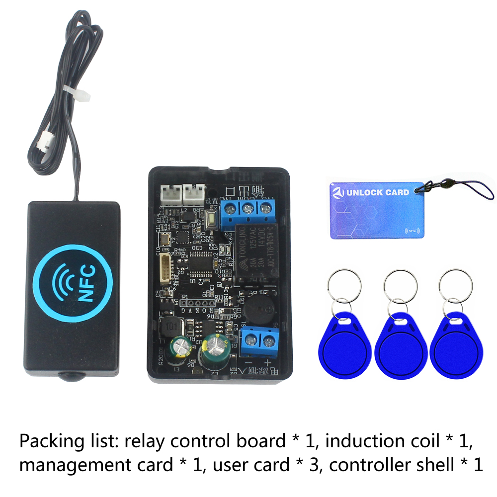 praktisch NFC Fingerabdruck Relais Steuermodul DC10V-120V IC Karte Induktion Zugang Regler Schalter Lokomotive Auto Entsperren: Orange