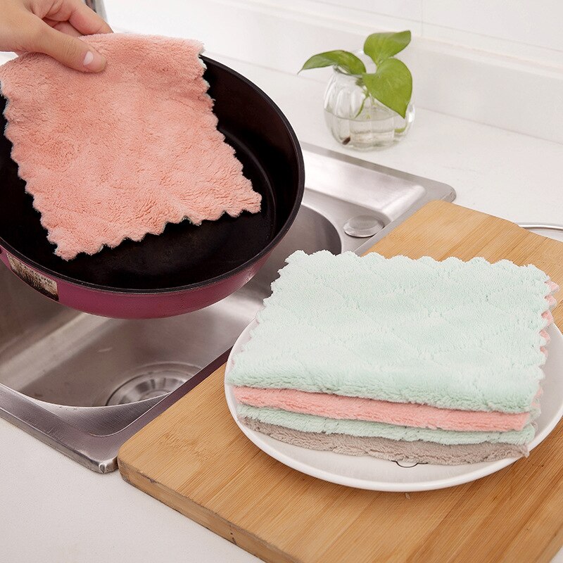 8 Stks/partij Microfiber Keuken Handdoeken Super Absorberende Doekjes Non-stick Olie Vaatdoek Wassen Keuken Rag Cleaning Tools