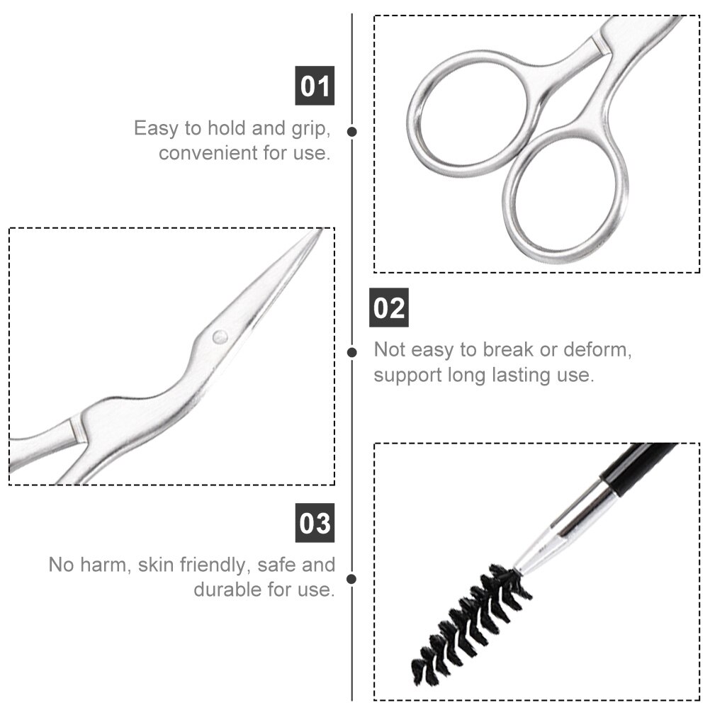 2Pcs Comb Brush Brow Trimming Grooming Scissor for and Girls