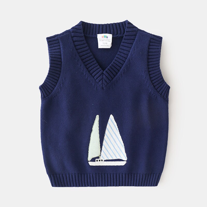Brand Boys Sailing Vest Winter Children's Clothing Boys Knit Vest Top
