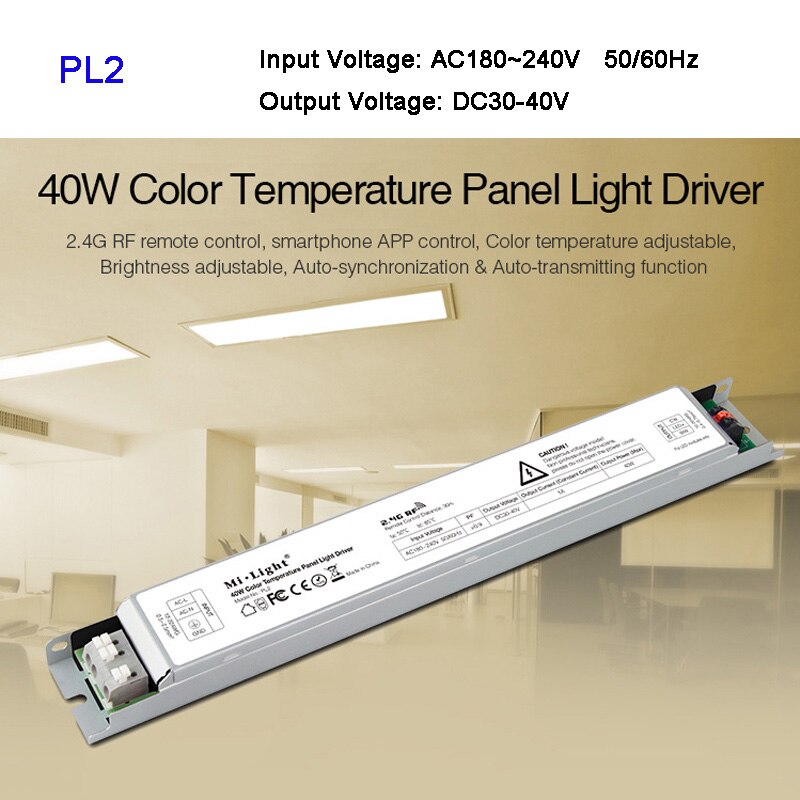Pl2 40w farvetemperatur led panel lys driver 220v miboxer 2.4g cct smart panel fjernbetjening  b2/t2/ fut 091/ fut 006/ fut 007: Pl2