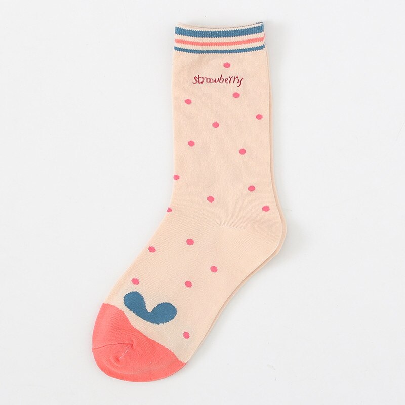 Women's Socks Autumn and Winter Trendy Socks Strawberry Tube Cotton Women's Socks Harajuku College Style Casual Fresh Socks: 3