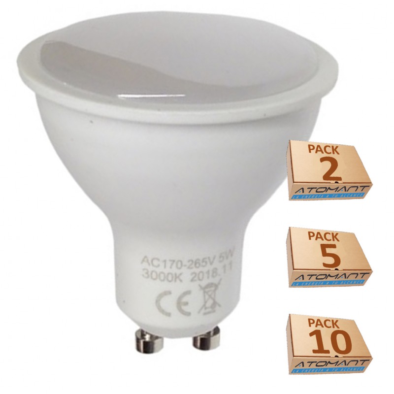 (LA) GU10 LED 5W, 120 grados de apertura. Halogeno LED 550 lumenes- Recambio bombillas 50W