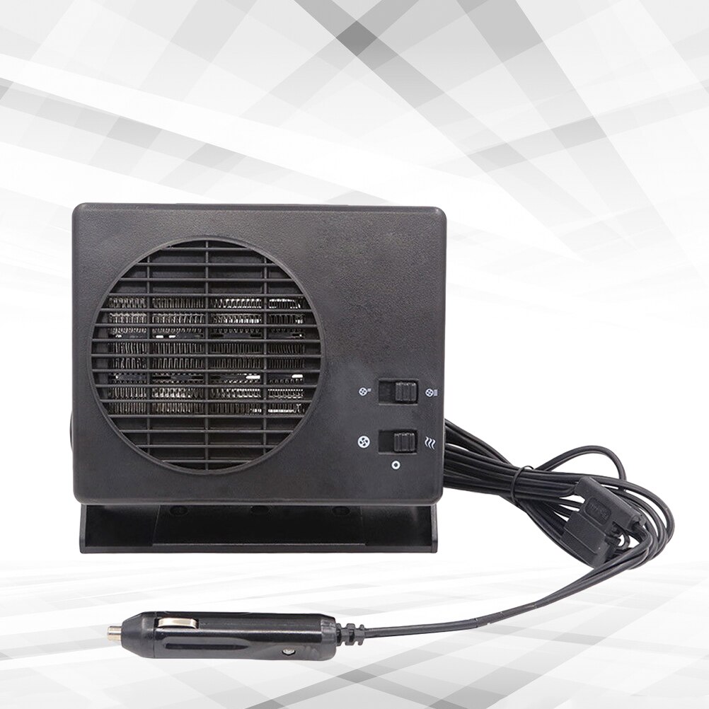 12V Portable Electric Vehicle Car Heater Fan Windscreen Demister Defroster with Cigarette Lighter Plug (Black)