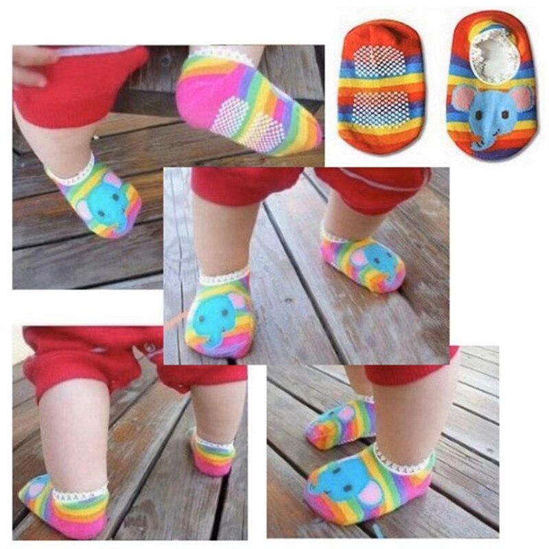 3Pairs Baby Kinder Sokken Slippers Anti Antislip Leuke Meisjes Sokken