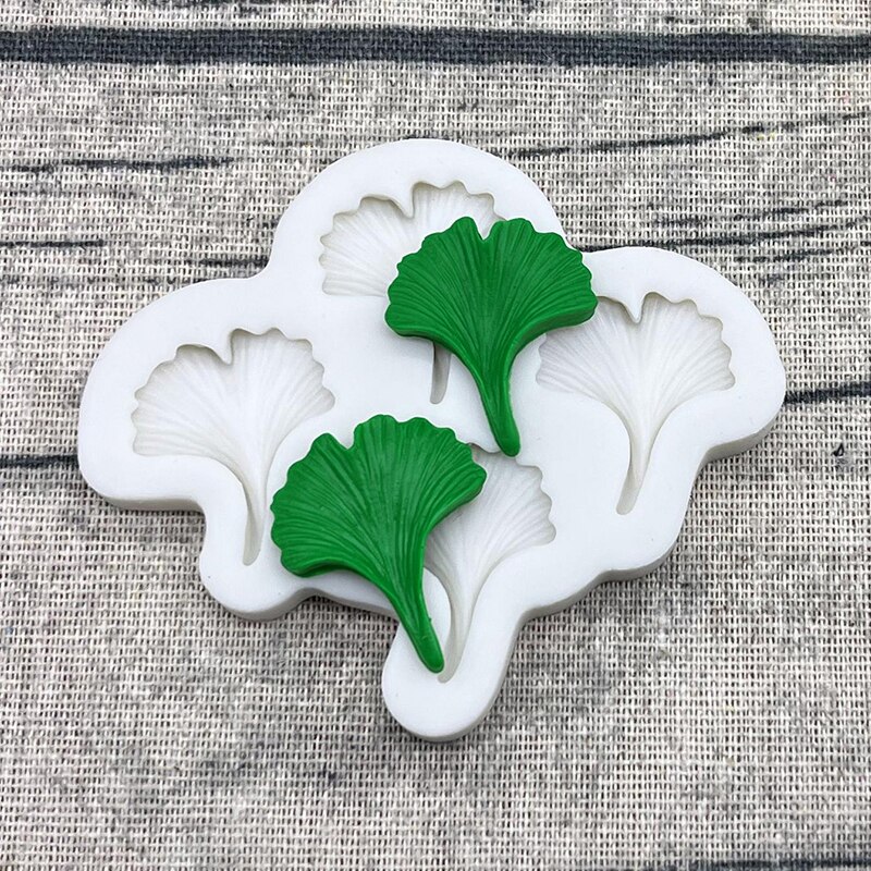 Ginkgo Palm Monstera Deliciosa hoja de arce molde de silicona para artesanía de azúcar herramientas de resina molde para hornear magdalenas utensilios para decoración de tortas con fondant: Rosa