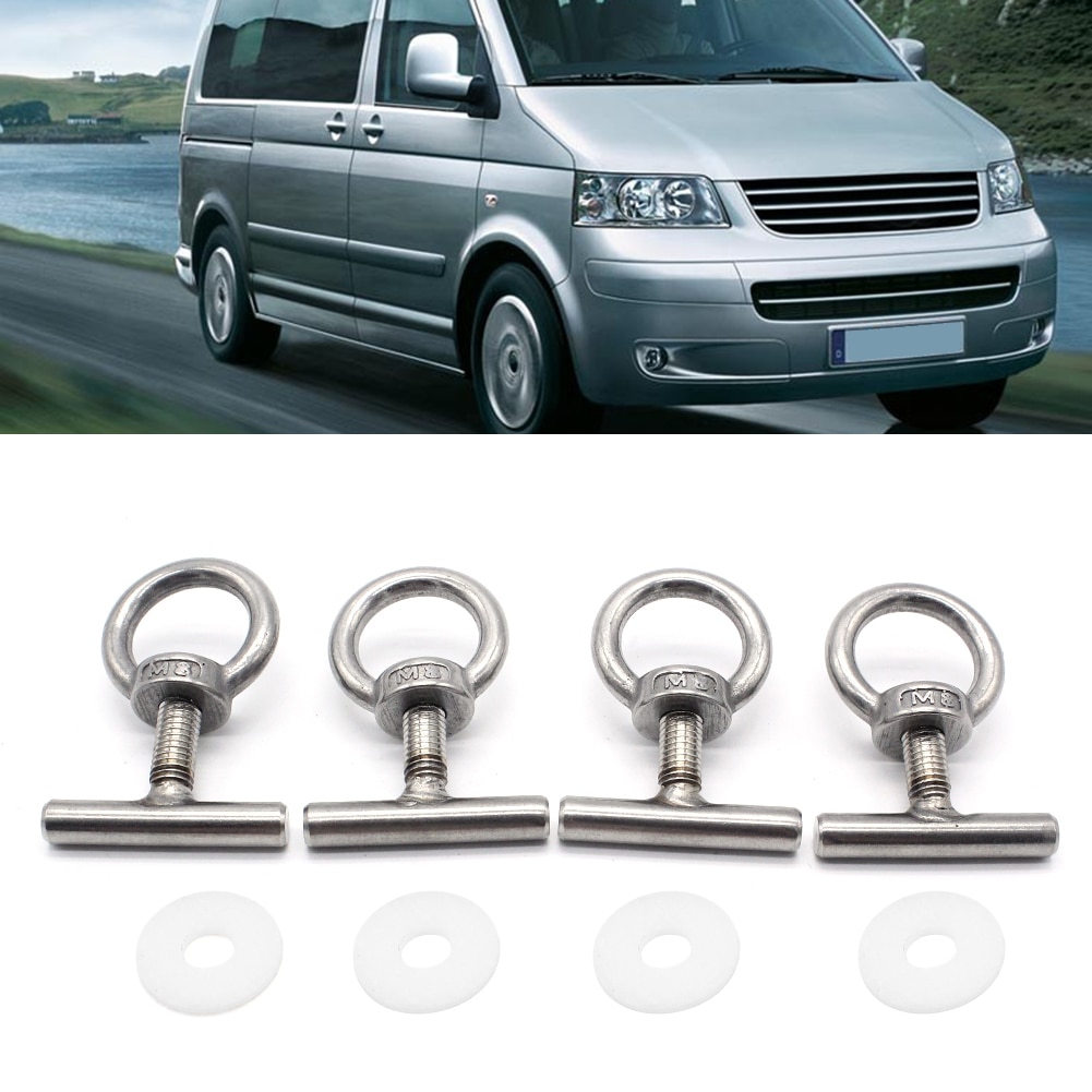Silver Fixing Eye Bolts Multiflexboard Locking Rail Load Securing Lashing Eyelets for VW T5 T6 Seat Washer Car Accessories