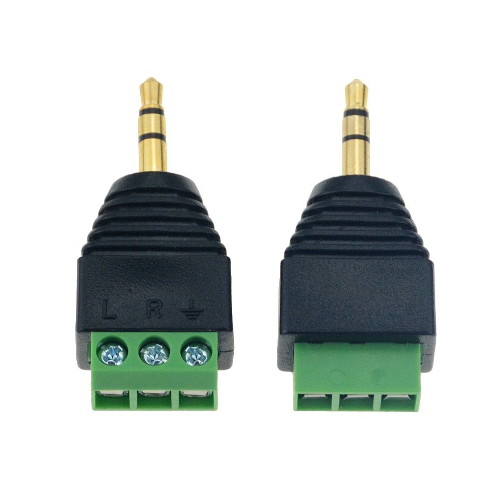 1pc 3.5mm Jack Headphone Plug Four-node Male Stereo solderless connector Audio head to terminal plug