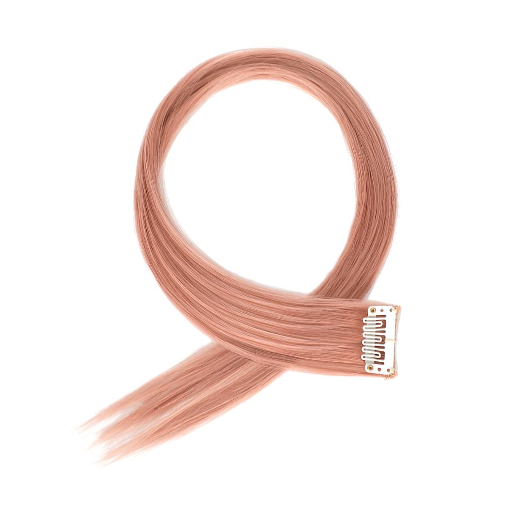 XBwig-extensiones de cabello sintético para mujer, Clip puro en tiras de una pieza, 12 ",: Dark Pink