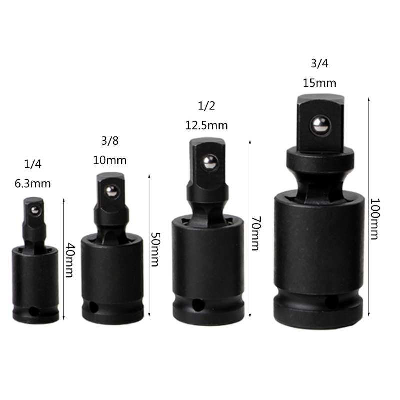 1/4 "3/8" 1/2 "Pneumatische Kruiskoppeling Set Ratchet Hoek Extension Bar Socket Adapter Handleiding Buigbare Adapter Socket gereedschap