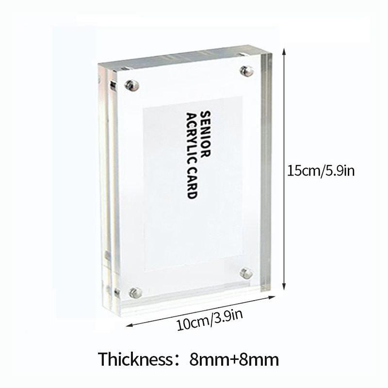 Cadre Photo en acrylique Transparent, magnétique Double face, porte-carte Photo idole, ornement de bureau, porte-carte Photo: Violet