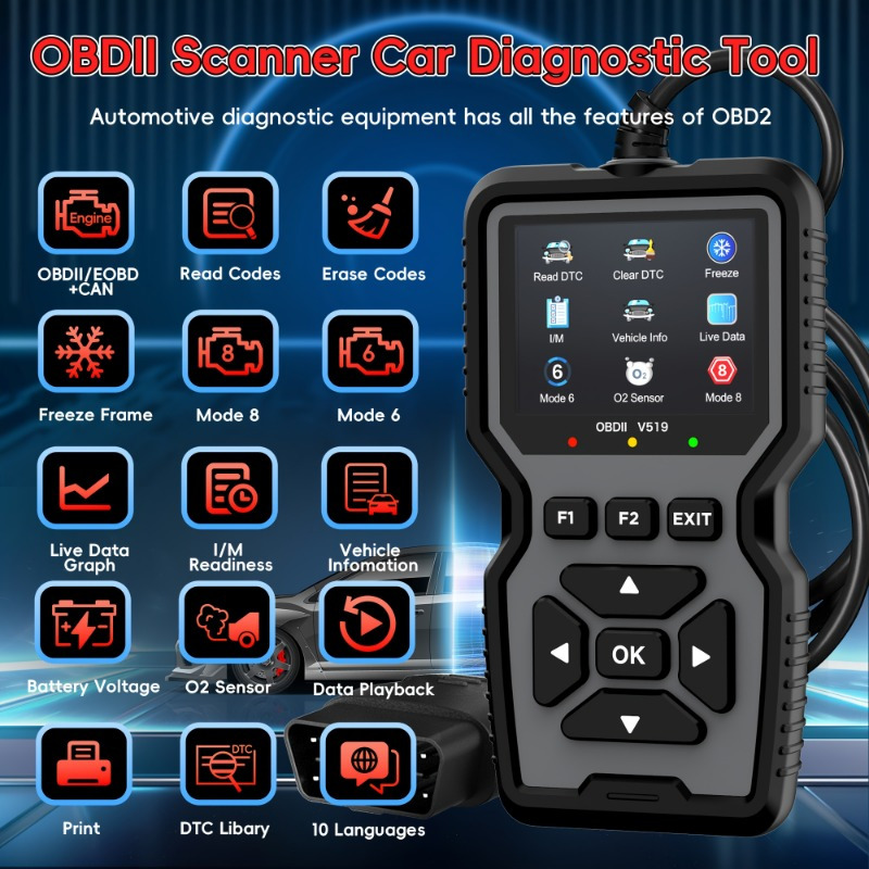 Advanced OBD2 Scanning Diagnostic Tool | Engine Code Reader And Reset | Real-Time Data Diagnostic Reading Tool