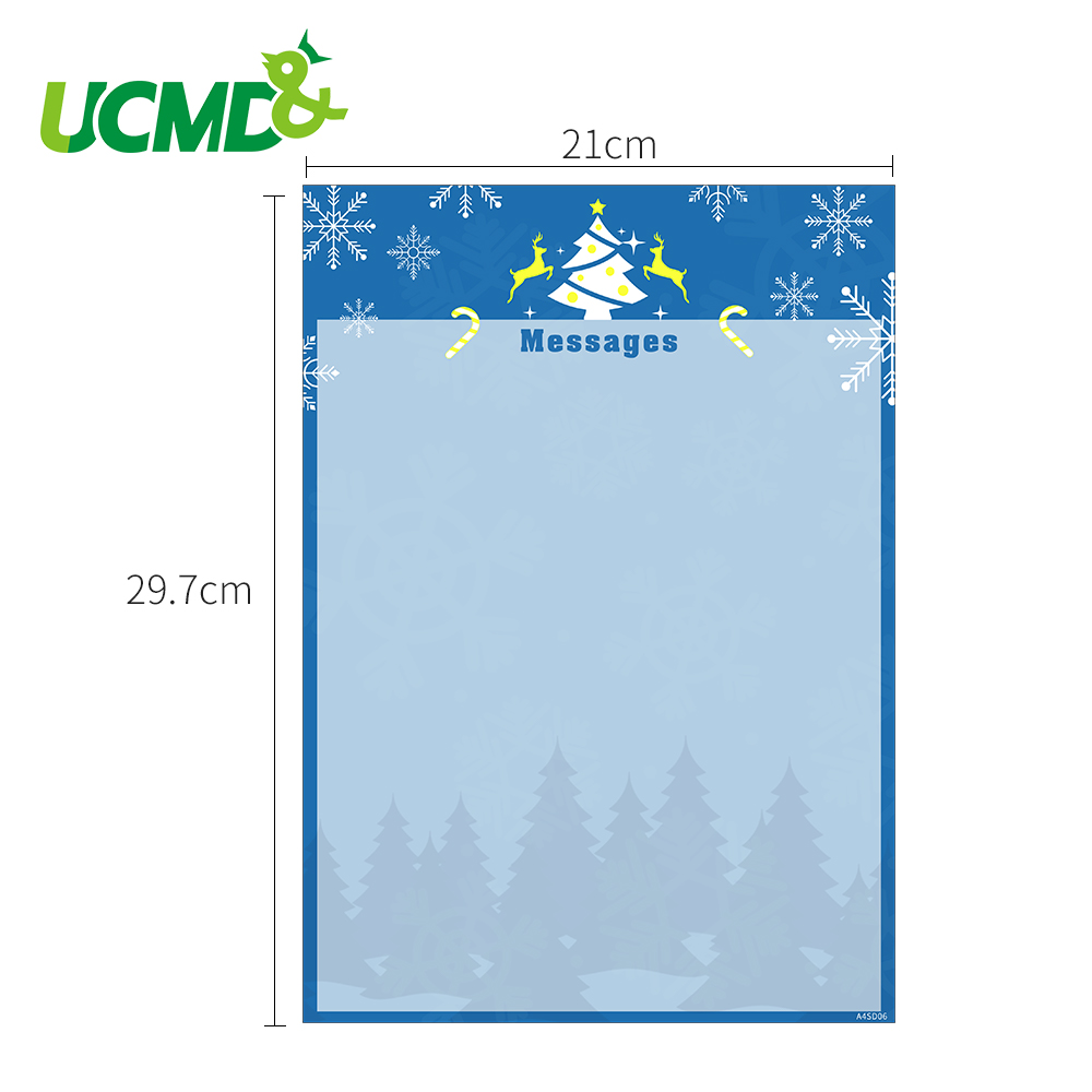 A4 Flexible Whiteboard Fridge Sticker Kids Drawing Board Christmas Magnetic Writing Reminder Record Message Memo Note Board
