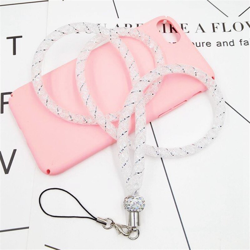 Mobiele telefoonriemen kristallen ketting kralen hanger sleutelhanger hangkoord lasso lanyard nekband badgehouder voor alle telefoons: A