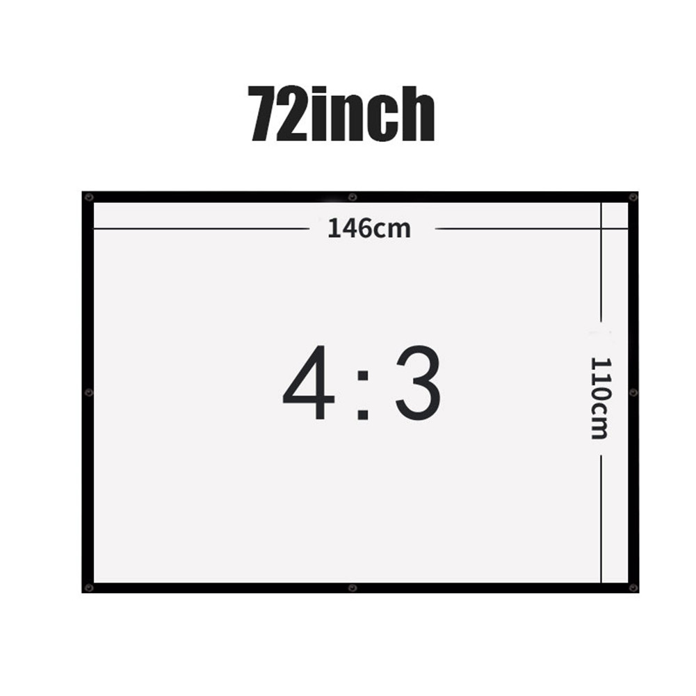60/72/84/100/120 Inch Projector Screen Hologram Portable Home Cinema Folding Movie Screen HD Crease-resist DJA88: 3