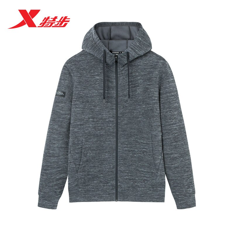 Xtep holgada-Sudadera con capucha para hombre, ropa deportiva a la , informal, cómoda, 880129060206: XXL / Dark grey