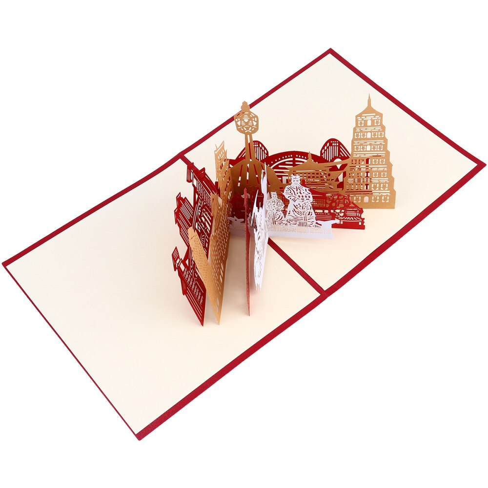 1 Pc Wish Card Card Festive Card Handmade Red Carved Card Invitation Card for Wedding Travel