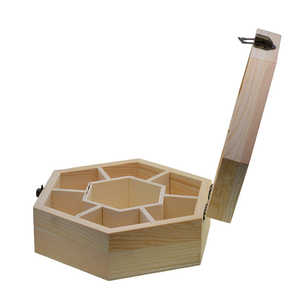 Unfinished Houten Opbergdoos Met Lip Moderne Organizer Met 7 Slots Voor Ring Armband Ketting Oorbellen Accessoires