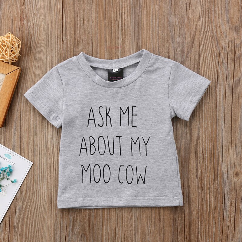 Neue Lässige Newborn Kinder Jungen Mädchen T-Shirt Drucken Tier Baumwolle Kurzarm T-shirt Beiläufige Kleidung