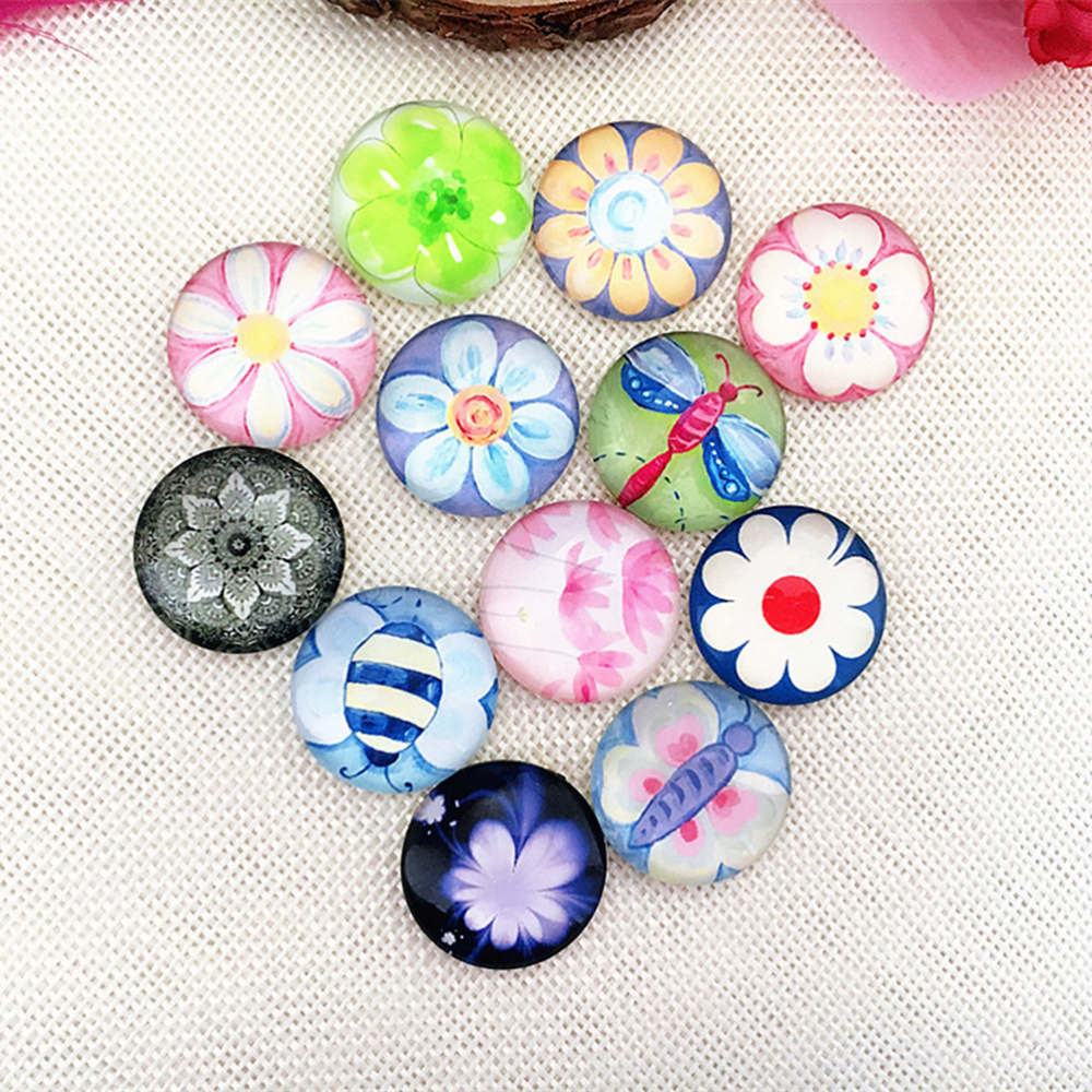 SUPVOX 100pièces Carreaux Ronds Verre Pour Loisirs Créatifs Fournitures Pour Fabrication De Bijoux Et Décorations Incluses