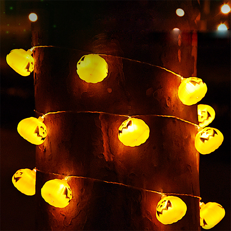 Claite 2.7m 16 led halloween græskar string lys led fe lys til festivaler jul halloween indretning lys