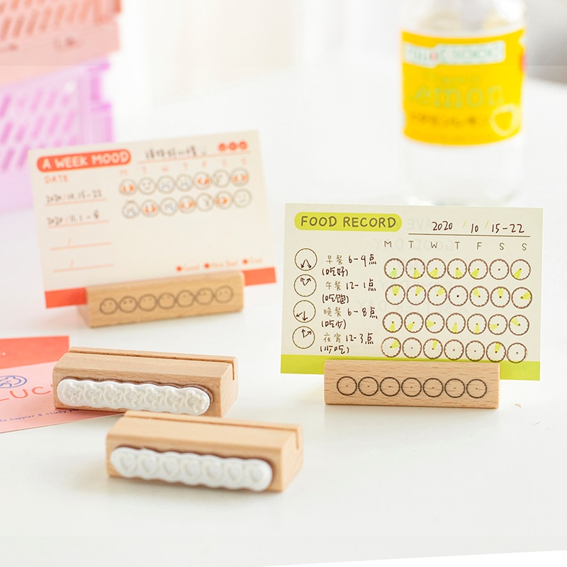 Sello de Registro de Alimentos Vintage Week Mood, sellos de goma madera para Scrapbooking, papelería, sello estándar de Scrapbooking