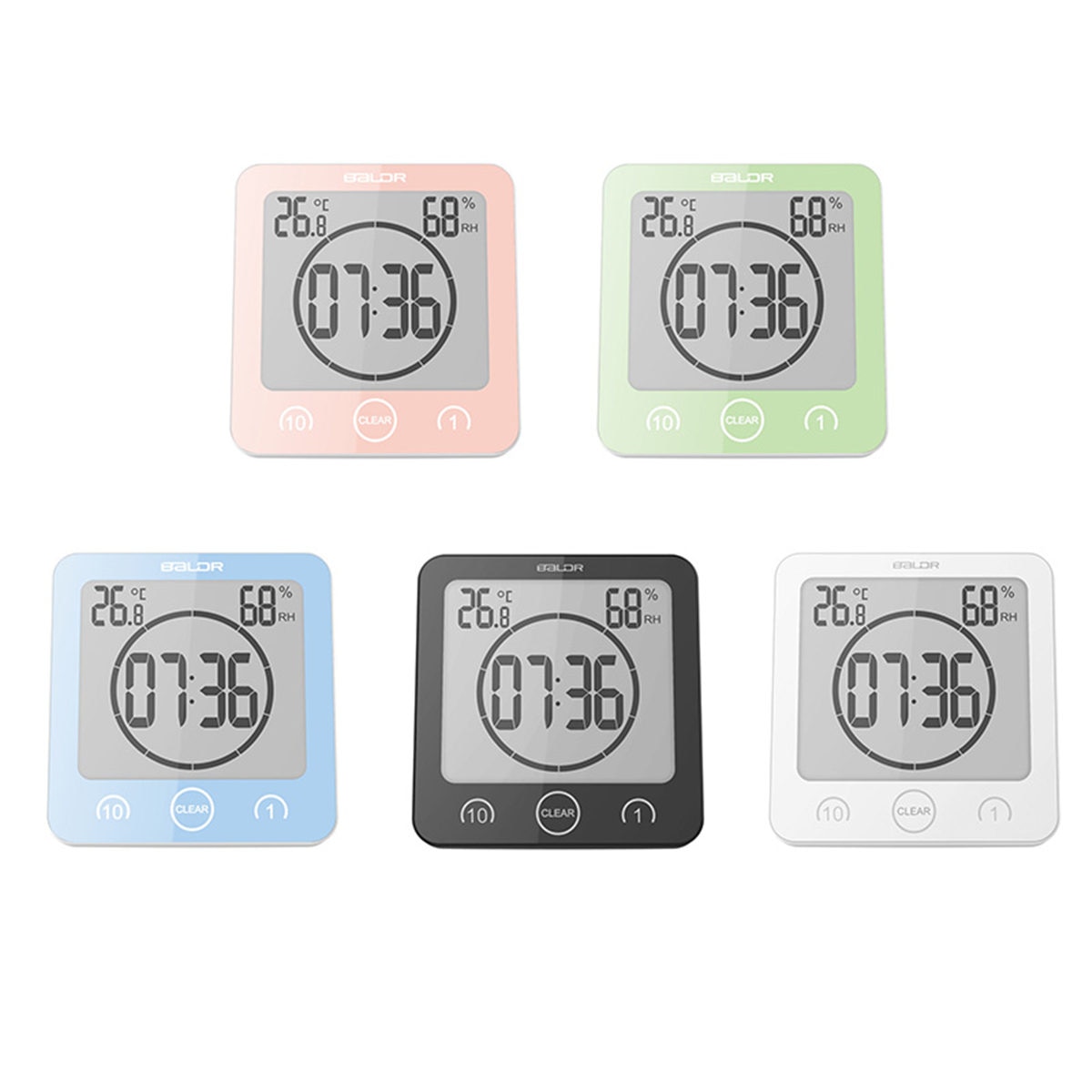Temporizador Digital LCD resistente al agua, reloj para ducha, temperatura, humedad, Cuenta atrás, , relojes colgantes para baño y ducha, temporizador