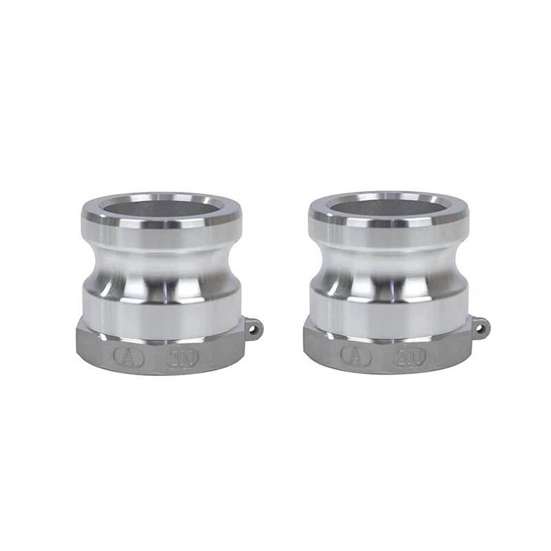 2Pcs Camlock Fittings Aluminum Cam Lock Fittings Type A Cam and Groove Hose Fitting Male Adapter Female NPT Thread: Red