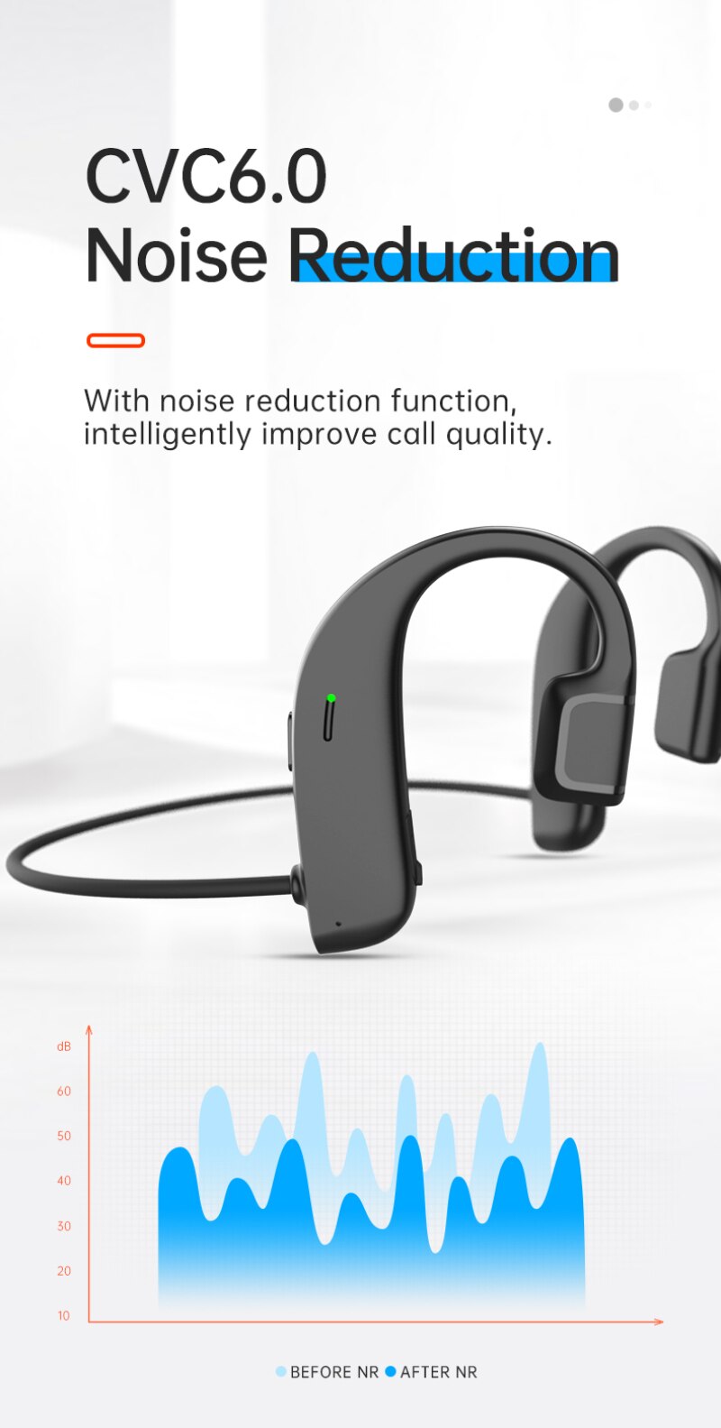 Bone Conduction Wireless Bluetooth5.0 Headset Stereo Headphone Earphone Sport Novel Office Wireless Bluetooth Headset